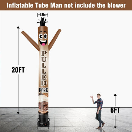 6 10 15 20FT Tall Pulled Pork Waving Inflatable Tube Man(Blower Not Included) - goodeny