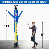 6 10 15 20FT Tall Pupusas Waving Inflatable Tube Man(Blower Not Included) - goodeny