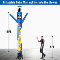 6 10 15 20FT Tall Pupusas Waving Inflatable Tube Man(Blower Not Included) - goodeny