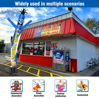 6 10 15 20FT Tall Pupusas Waving Inflatable Tube Man(Blower Not Included) - goodeny