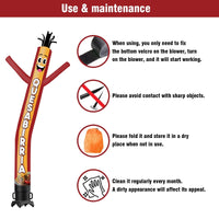 6 10 15 20FT Tall Quesabirria Waving Inflatable Tube Man(Blower Not Included) - goodeny