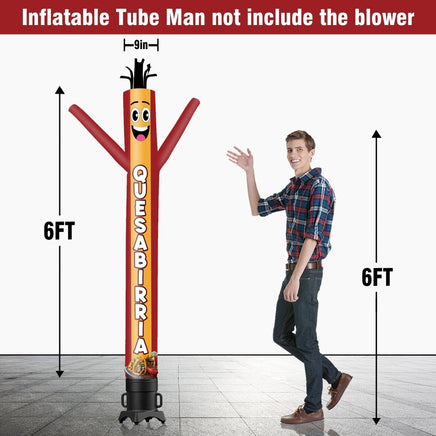 6 10 15 20FT Tall Quesabirria Waving Inflatable Tube Man(Blower Not Included) - goodeny