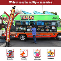 6 10 15 20FT Tall Quesabirria Waving Inflatable Tube Man(Blower Not Included) - goodeny