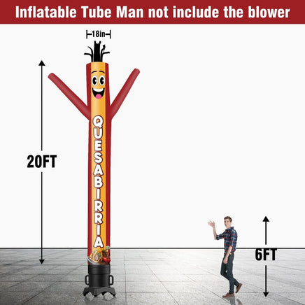 6 10 15 20FT Tall Quesabirria Waving Inflatable Tube Man(Blower Not Included) - goodeny