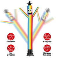6 10 15 20FT Tall Rainbow Waving Inflatable Tube Man(Blower Not Included) - goodeny