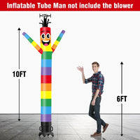 6 10 15 20FT Tall Rainbow Waving Inflatable Tube Man(Blower Not Included) - goodeny