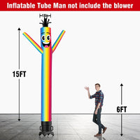 6 10 15 20FT Tall Rainbow Waving Inflatable Tube Man(Blower Not Included) - goodeny