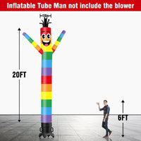 6 10 15 20FT Tall Rainbow Waving Inflatable Tube Man(Blower Not Included) - goodeny