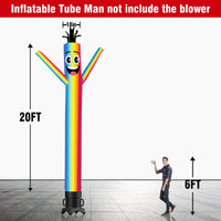 6 10 15 20FT Tall Rainbow Waving Inflatable Tube Man(Blower Not Included) - goodeny