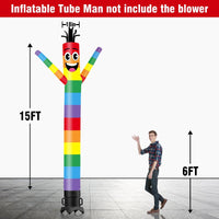 6 10 15 20FT Tall Rainbow Waving Inflatable Tube Man(Blower Not Included) - goodeny