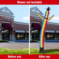 6 10 15 20FT Tall Rainbow Waving Inflatable Tube Man(Blower Not Included) - goodeny