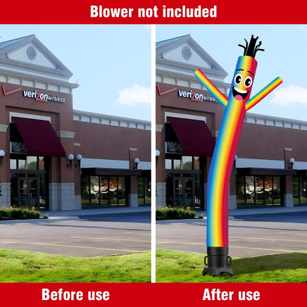6 10 15 20FT Tall Rainbow Waving Inflatable Tube Man(Blower Not Included) - goodeny