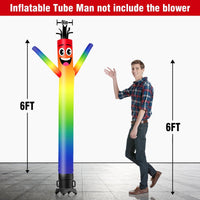6 10 15 20FT Tall Rainbow Waving Inflatable Tube Man(Blower Not Included) - goodeny