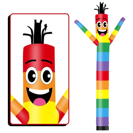6 10 15 20FT Tall Rainbow Waving Inflatable Tube Man(Blower Not Included) - goodeny