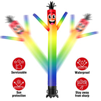 6 10 15 20FT Tall Rainbow Waving Inflatable Tube Man(Blower Not Included) - goodeny