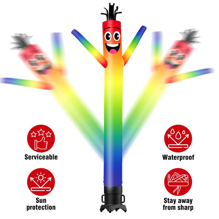 6 10 15 20FT Tall Rainbow Waving Inflatable Tube Man(Blower Not Included) - goodeny