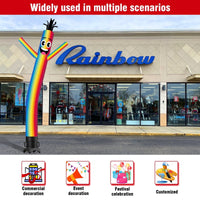 6 10 15 20FT Tall Rainbow Waving Inflatable Tube Man(Blower Not Included) - goodeny