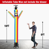 6 10 15 20FT Tall Rainbow Waving Inflatable Tube Man(Blower Not Included) - goodeny