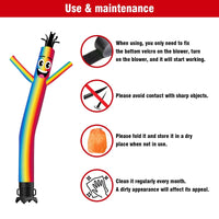 6 10 15 20FT Tall Rainbow Waving Inflatable Tube Man(Blower Not Included) - goodeny