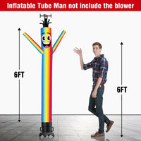 6 10 15 20FT Tall Rainbow Waving Inflatable Tube Man(Blower Not Included) - goodeny