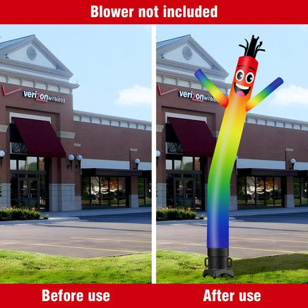 6 10 15 20FT Tall Rainbow Waving Inflatable Tube Man(Blower Not Included) - goodeny