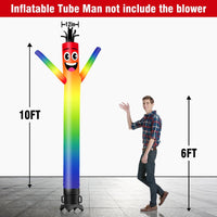 6 10 15 20FT Tall Rainbow Waving Inflatable Tube Man(Blower Not Included) - goodeny