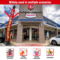 6 10 15 20FT Tall Ramen Waving Inflatable Tube Man(Blower Not Included) - goodeny