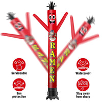 6 10 15 20FT Tall Ramen Waving Inflatable Tube Man(Blower Not Included) - goodeny