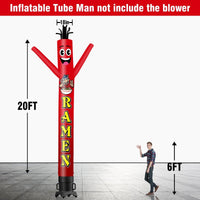 6 10 15 20FT Tall Ramen Waving Inflatable Tube Man(Blower Not Included) - goodeny