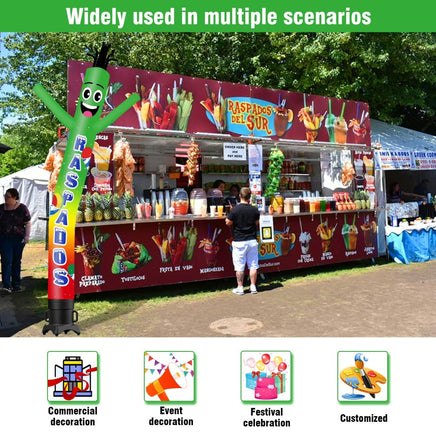 6 10 15 20FT Tall Raspados Waving Inflatable Tube Man(Blower Not Included) - goodeny