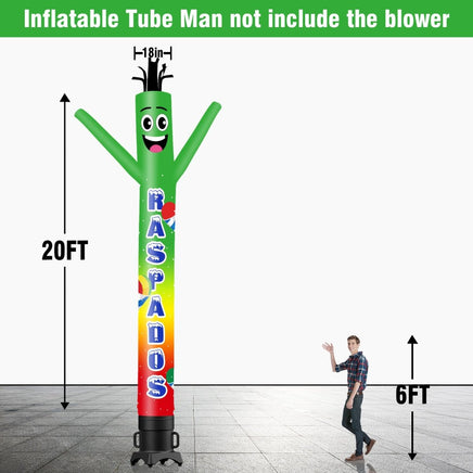 6 10 15 20FT Tall Raspados Waving Inflatable Tube Man(Blower Not Included) - goodeny