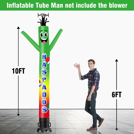 6 10 15 20FT Tall Raspados Waving Inflatable Tube Man(Blower Not Included) - goodeny
