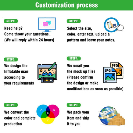 6 10 15 20FT Tall Raspados Waving Inflatable Tube Man(Blower Not Included) - goodeny