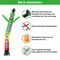 6 10 15 20FT Tall Raspados Waving Inflatable Tube Man(Blower Not Included) - goodeny