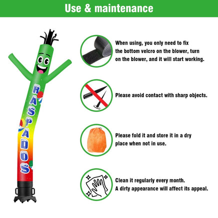 6 10 15 20FT Tall Raspados Waving Inflatable Tube Man(Blower Not Included) - goodeny