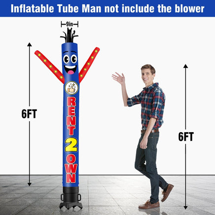6 10 15 20FT Tall Rent 2 Own Waving Inflatable Tube Man(Blower Not Included) - goodeny