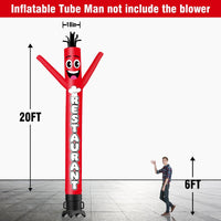 6 10 15 20FT Tall Restaurant Waving Inflatable Tube Man(Blower Not Included) - goodeny
