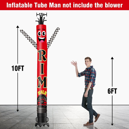 6 10 15 20FT Tall Rim Sale Waving Inflatable Tube Man(Blower Not Included) - goodeny
