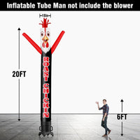 6 10 15 20FT Tall Roast Chicken Waving Inflatable Tube Man(Blower Not Included) - goodeny