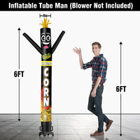 6 10 15 20FT Tall Roasted Corn Waving Inflatable Tube Man(Blower Not Included) - goodeny