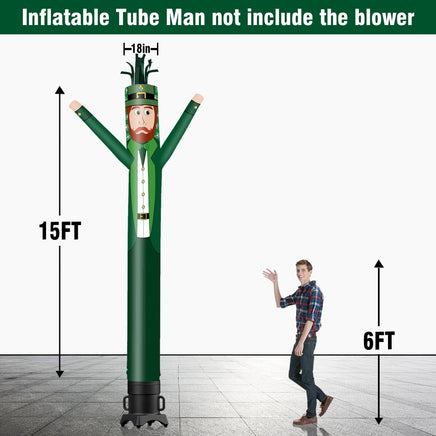 6 10 15 20FT Tall Saint Patrick Waving Inflatable Tube Man(Blower Not Included) - goodeny