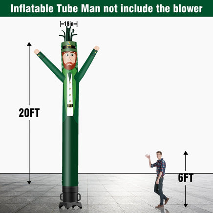 6 10 15 20FT Tall Saint Patrick Waving Inflatable Tube Man(Blower Not Included) - goodeny
