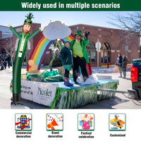 6 10 15 20FT Tall Saint Patrick Waving Inflatable Tube Man(Blower Not Included) - goodeny