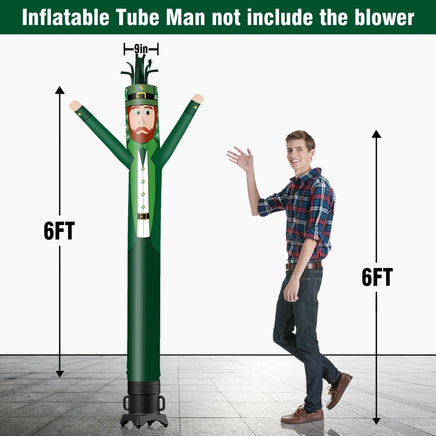 6 10 15 20FT Tall Saint Patrick Waving Inflatable Tube Man(Blower Not Included) - goodeny
