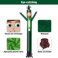 6 10 15 20FT Tall Saint Patrick Waving Inflatable Tube Man(Blower Not Included) - goodeny