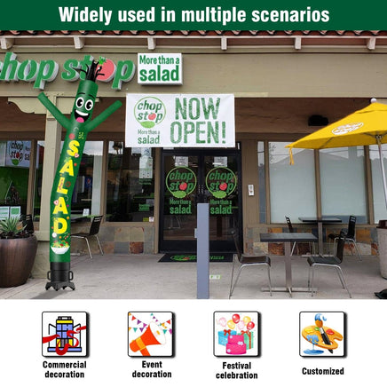 6 10 15 20FT Tall Salad Waving Inflatable Tube Man(Blower Not Included) - goodeny