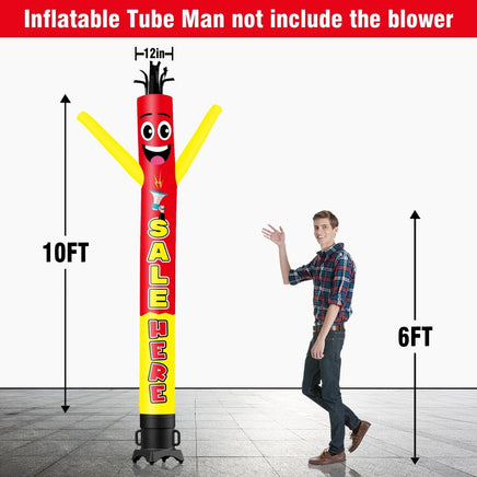 6 10 15 20FT Tall Sale Here Waving Inflatable Tube Man(Blower Not Included) - goodeny