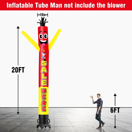 6 10 15 20FT Tall Sale Here Waving Inflatable Tube Man(Blower Not Included) - goodeny