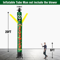 6 10 15 20FT Tall Sandwich Waving Inflatable Tube Man(Blower Not Included) - goodeny