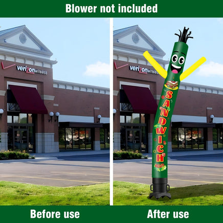 6 10 15 20FT Tall Sandwich Waving Inflatable Tube Man(Blower Not Included) - goodeny
